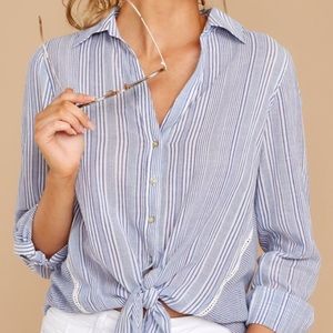 Racing Time blue and white button down